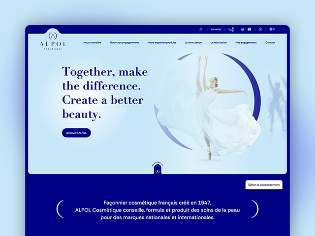Aperçu du projet Alpol Cosmétique par l'Agence KN