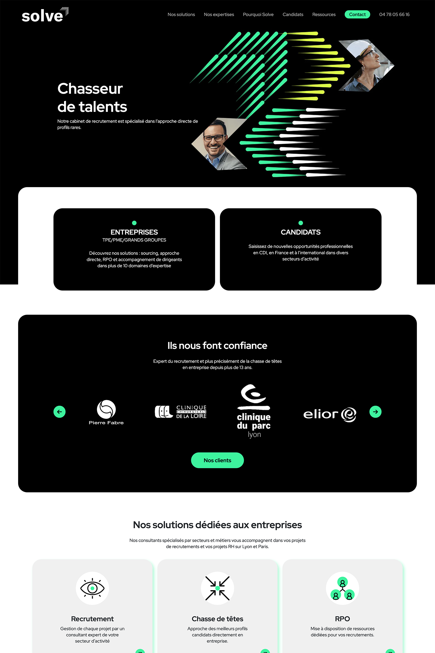 Capture du site Solve réalisé par l'Agence KN